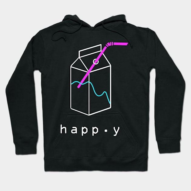 Happy - Aesthetic Vaporwave Hoodie by Wizardmode